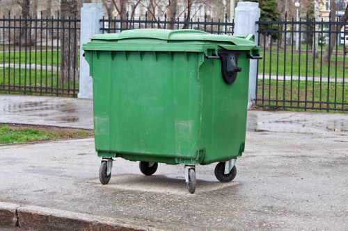 Materials being loaded to a local transfer station for recycling