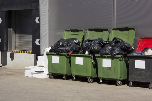 Variety of construction waste materials ready for clearance